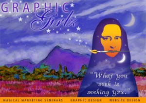 Graphic Girlz Logo and Post Card Design Self Marketing